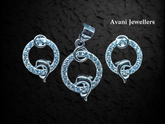 Silver Italian Fancy Pendant Set