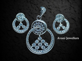 Silver Italian Fancy Pendant Set