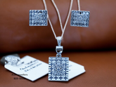 Silver Italian Fancy Pendant Set