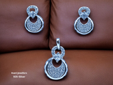 Silver Italian Fancy Pendant Set