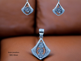 Silver Italian Fancy Pendant Set