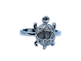 Silver Tortoise Fancy Ring
