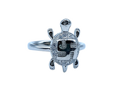 Silver Tortoise Fancy Ring