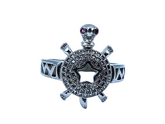 Silver Tortoise Fancy Ring