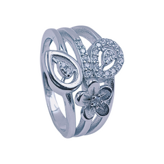 Silver Ladies Cocktail Ring