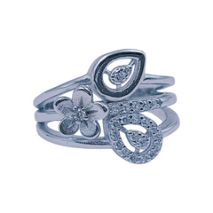Silver Ladies Cocktail Ring