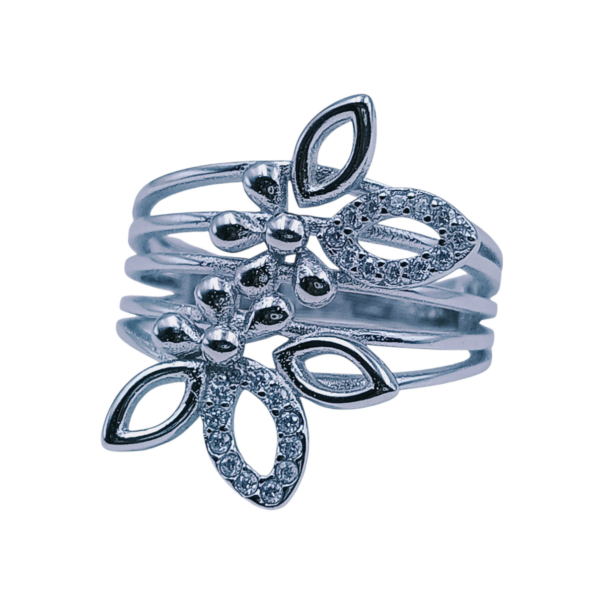 Silver Ladies Cocktail Ring