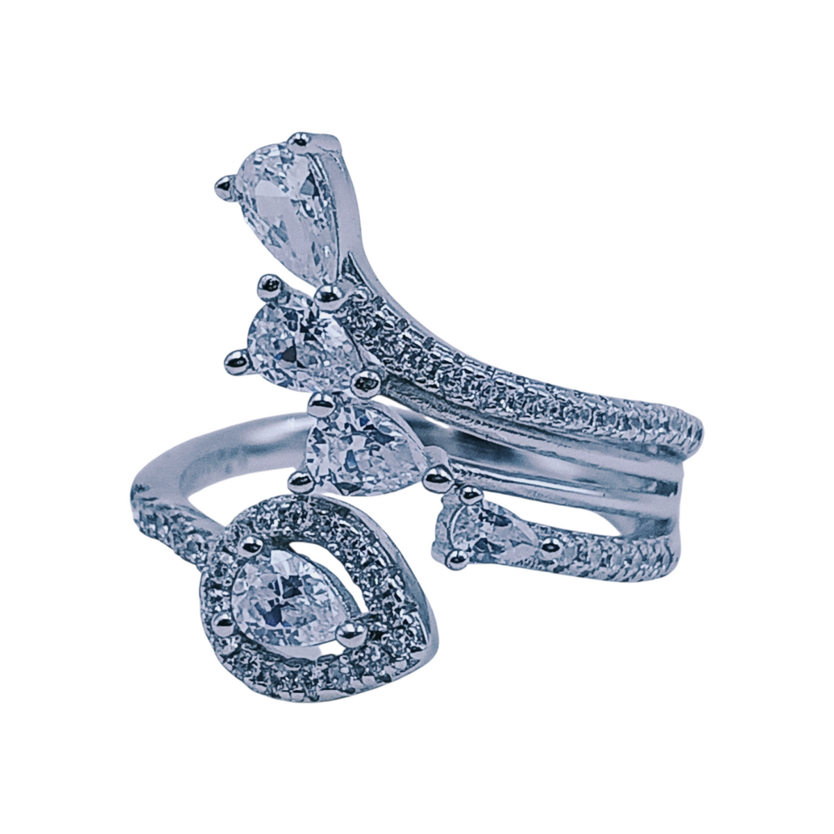 Silver Ladies Cocktail Ring