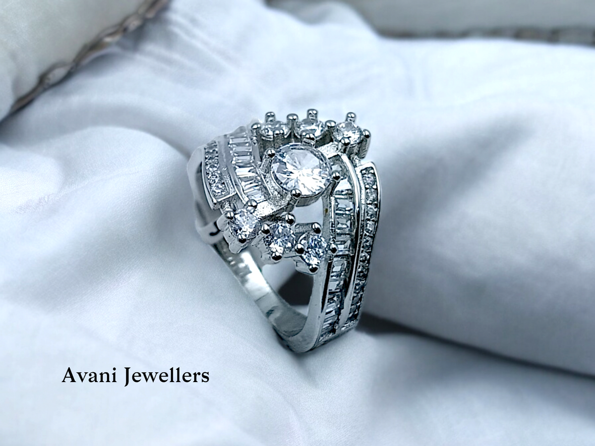 Silver Ladies Cocktail Ring