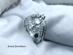 Silver Ladies Cocktail Ring