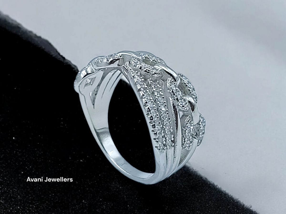 Silver Ladies Fancy Ring