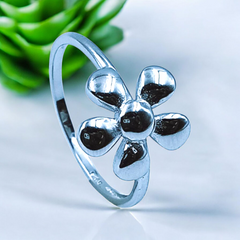 Silver Ladies Plain Ring